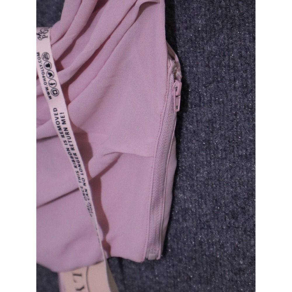 Oh Polly Cropped Corset Top Tank Women 6 Asymmetric Drape‎ Blush Pink NWT NEW - Picture 2 of 7